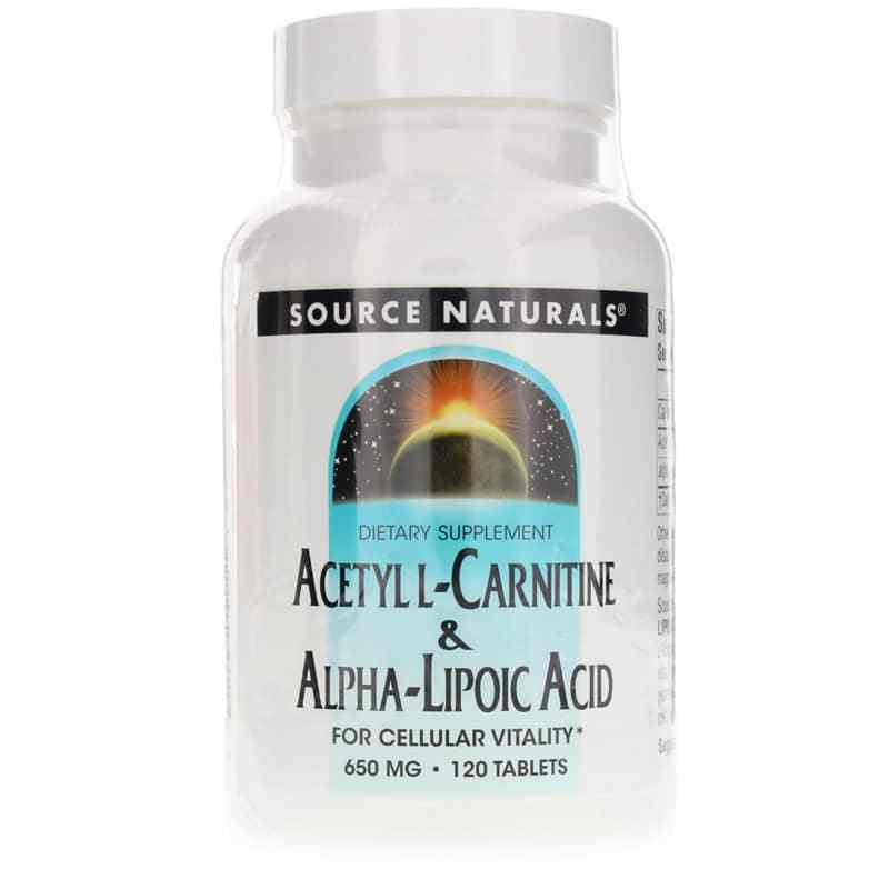 Acetyl LCarnitine & AlphaLipoic Acid 650 Mg, Source Naturals